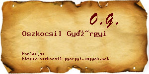 Oszkocsil Györgyi névjegykártya